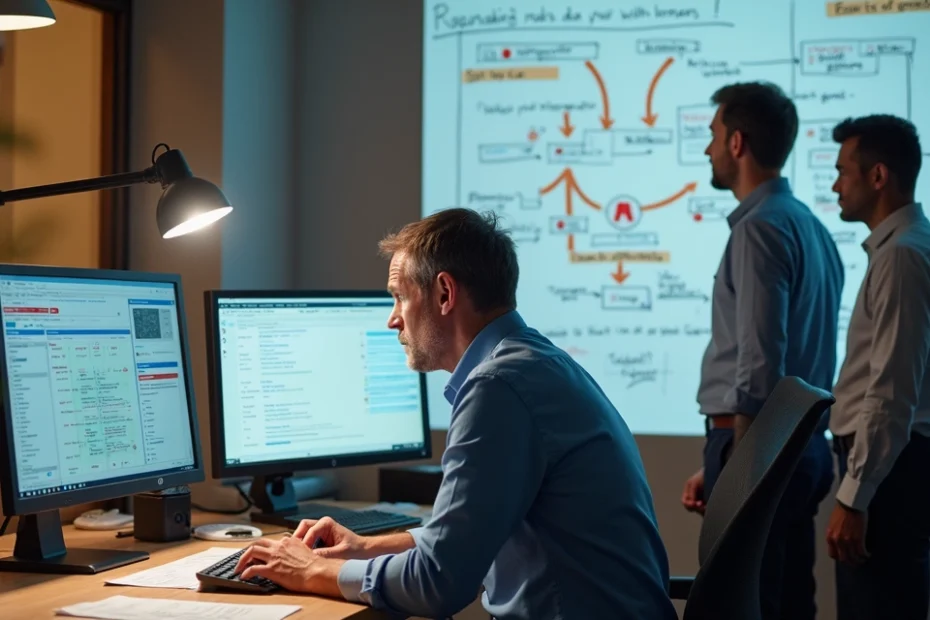 Small business owner overwhelmed by chaotic automation dashboards